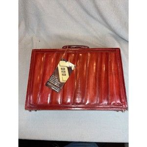 Vintage Eel Skin Professional Briefcase Red Prestolock